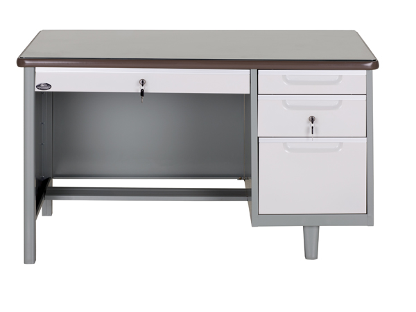 鐵桌子站腳單柜辦公桌